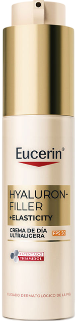 Крем для обличчя Eucerin Hyaluron Filler Elasticity Ultra-Light Spf 50 50 мл (4005800378591) - Фото 1 Крем для обличчя Eucerin Hyaluron Filler Elasticity Ultra-Light Spf 50 50 мл (4005800378591) - зображення 1