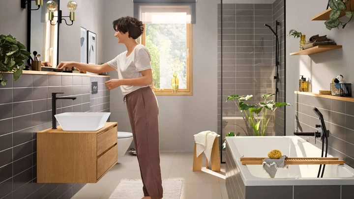 Hansgrohe Rebris E Смеситель для ванны/душа, черный (72468670) - изображение 2