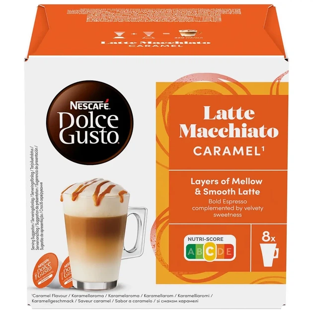 Капсули Nescafe Dolce Gusto Latte Macchiato Сaramel нескафе дольче густо лате карамель 8 порцій - Фото 1 Капсули Nescafe Dolce Gusto Latte Macchiato Сaramel нескафе дольче густо лате карамель 8 порцій - зображення 1