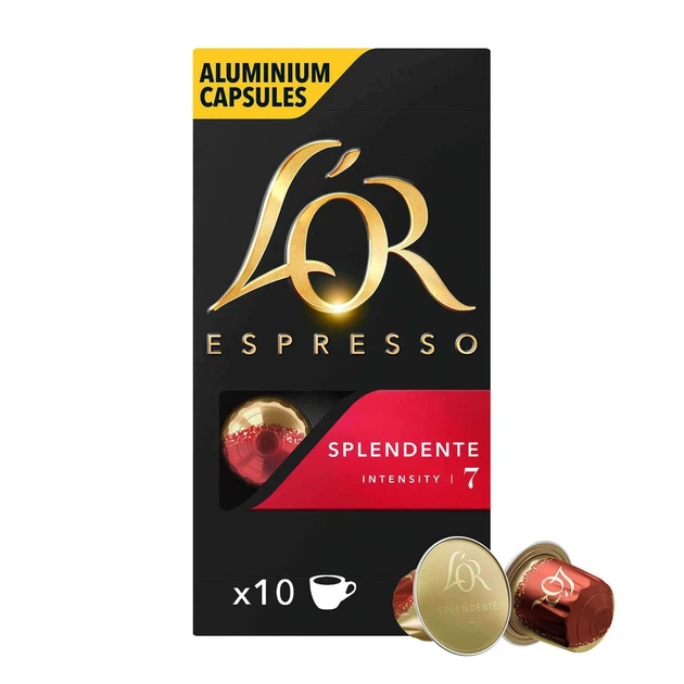 Капсули Nespresso L'OR Spledente неспрессо льор 10 шт ілюміній - Фото 1 Капсули Nespresso L'OR Spledente неспрессо льор 10 шт ілюміній - зображення 1