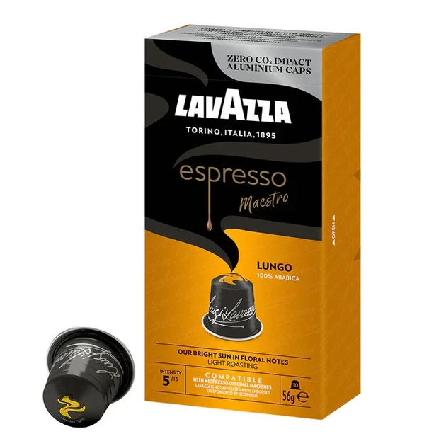 Капсулы Nespresso Lavazza Lungo лавацца лунго 10 шт алюминий - Фото 1 Капсулы Nespresso Lavazza Lungo лавацца лунго 10 шт алюминий - изображение 1