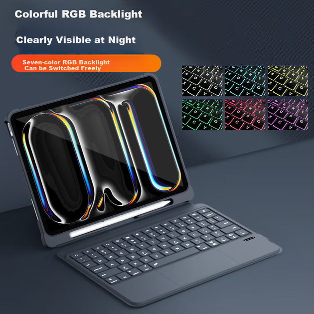 Чохол-клавіатура для планшета Apple iPad Air 13" 2026/2025/2024/Pro 12.9" 2022/2021/2020/2018 MUSTTRUE T5509D Dark Grey - Фото 10 Чохол-клавіатура для планшета Apple iPad Air 13" 2026/2025/2024/Pro 12.9" 2022/2021/2020/2018 MUSTTRUE T5509D Dark Grey - зображення 10