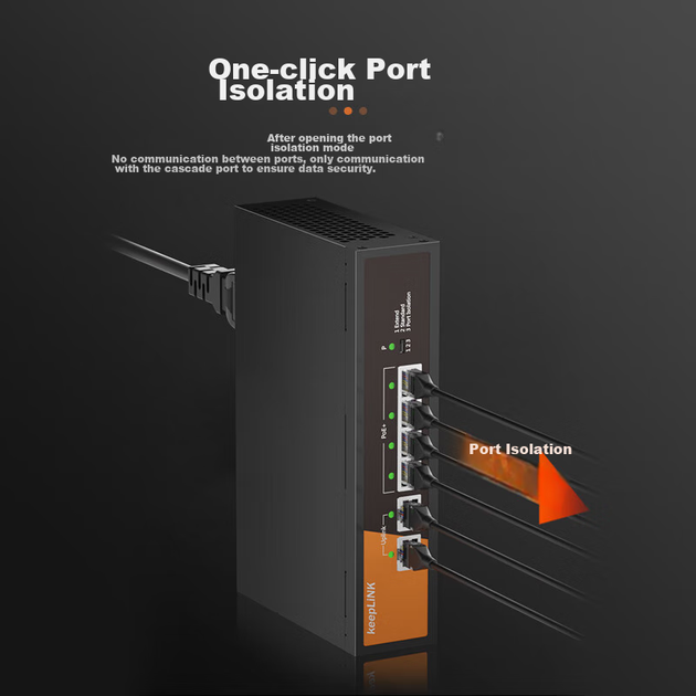 Коммутатор KeepLINK KP-9000 6 портов (4 PoE), интеллектуальный, для видеонаблюдения - изображение 8