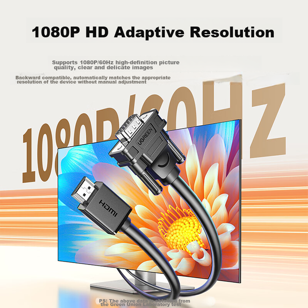 Кабель-конвертер UGREEN HDMI-VGA 20207, для приставок і ноутбуків, 1.5 м - зображення 2