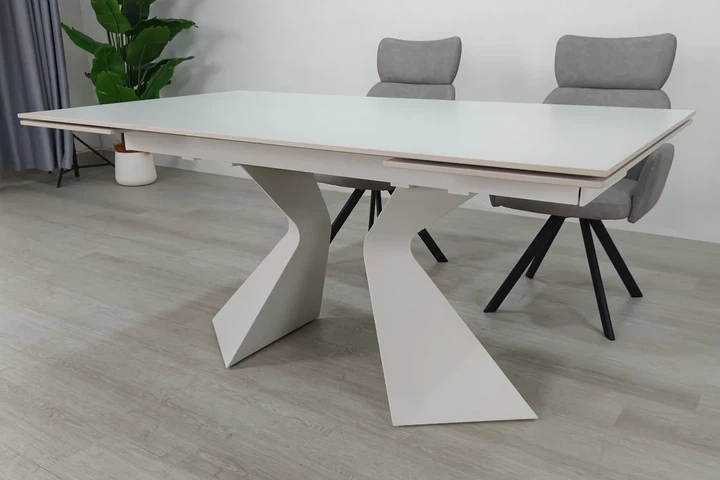 Стол раскладной LAURA CERAMIC 160(240)x90 см керамика белый матовый - Фото 3 Стол раскладной LAURA CERAMIC 160(240)x90 см керамика белый матовый - изображение 3