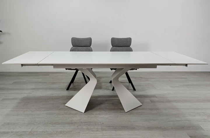 Стол раскладной LAURA CERAMIC 160(240)x90 см керамика белый матовый - Фото 8 Стол раскладной LAURA CERAMIC 160(240)x90 см керамика белый матовый - изображение 8