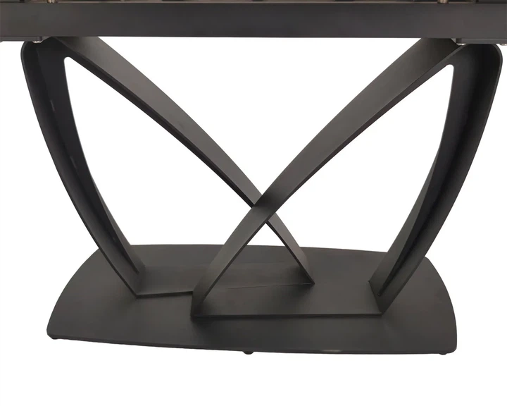 Обеденный стол TYLER CERAMIC раскладной 160(240)x90 см керамика белый мат/железо черное - Фото 5 Обеденный стол TYLER CERAMIC раскладной 160(240)x90 см керамика белый мат/железо черное - изображение 5
