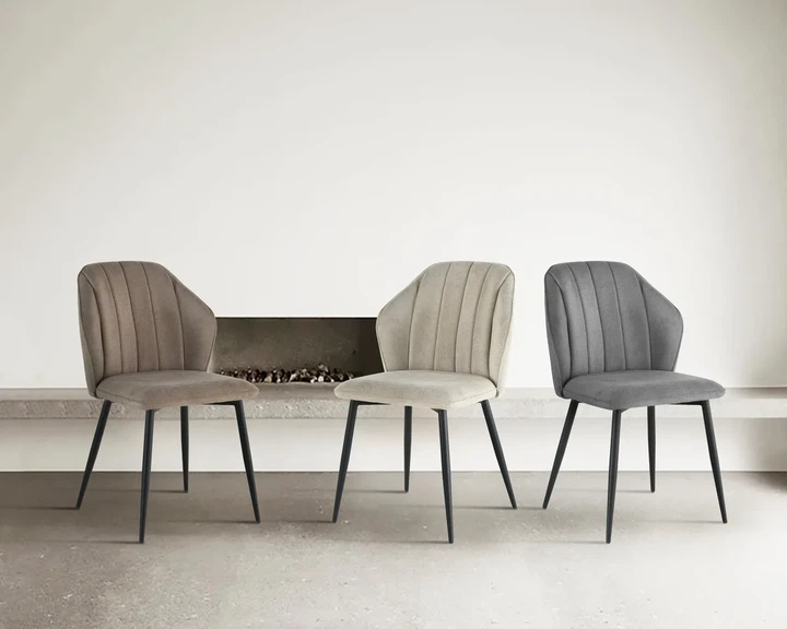 Стул NEIL чёрный каркас серая ткань 86x47x60 см - изображение 2