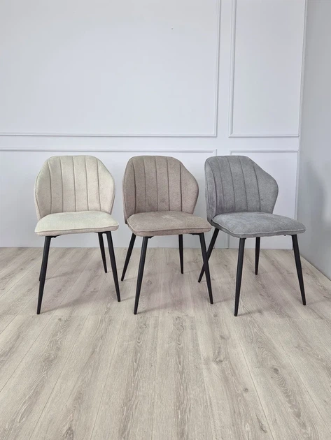 Стул NEIL чёрный каркас серая ткань 86x47x60 см - изображение 8