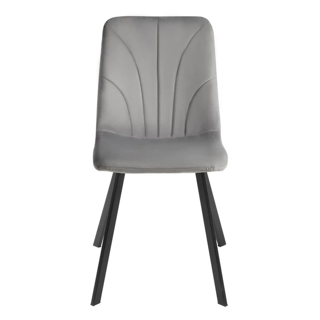 Стул GARRY 69x48x48 см черный каркас серый велюр - Фото 2 Стул GARRY 69x48x48 см черный каркас серый велюр - изображение 2