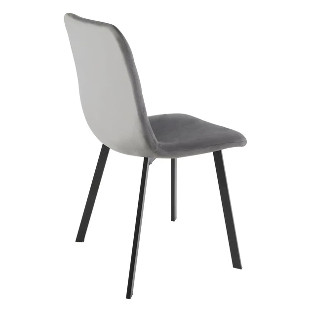 Стул GARRY 69x48x48 см черный каркас серый велюр - Фото 3 Стул GARRY 69x48x48 см черный каркас серый велюр - изображение 3