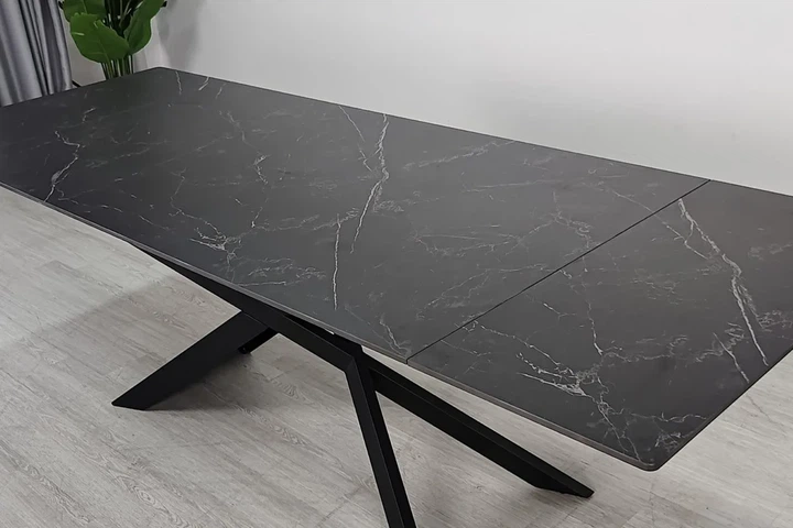 Стіл обідній розкладний MADISON CERAMIC 160(240)x90 см кераміка чорний матовий - зображення 8