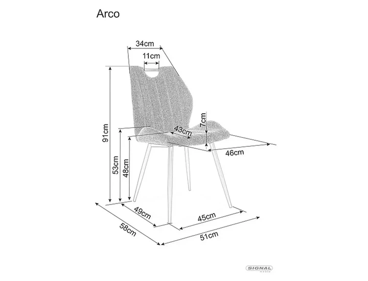 Стул ARCO BREGO светлый бежевый 31/черный матовый металл/ткань - Фото 4 Стул ARCO BREGO светлый бежевый 31/черный матовый металл/ткань - изображение 4