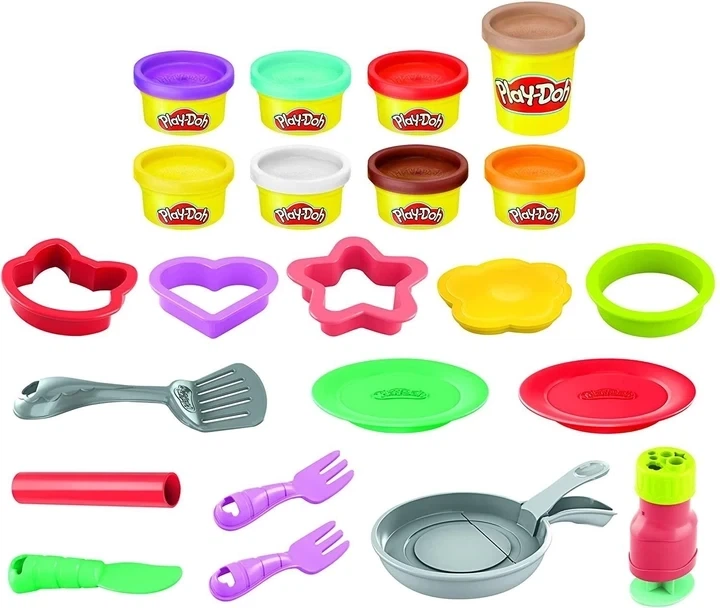 Набор для лепки Блинная вечеринка Play-Doh Hasbro (F1279) — Пластилин Оладушки Шедевры на кухне - Фото 3 Набор для лепки Блинная вечеринка Play-Doh Hasbro (F1279) — Пластилин Оладушки Шедевры на кухне - изображение 3