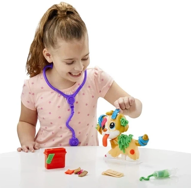 Набор для лепки Прием у ветеринара Play-Doh Hasbro (F3639) — Пластилин с собачкой и аксессуарами - изображение 6