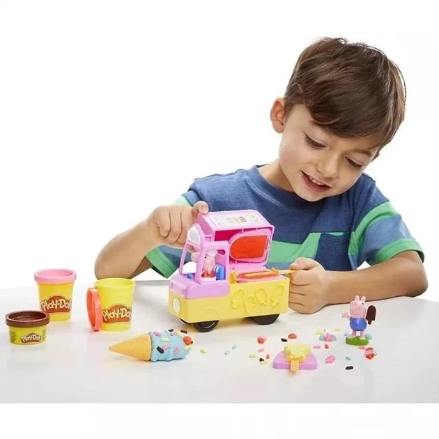 Набор для лепки Свинка Пеппа с мороженым Play-Doh Hasbro (F3597) — Пластилин с фургончиком - Фото 4 Набор для лепки Свинка Пеппа с мороженым Play-Doh Hasbro (F3597) — Пластилин с фургончиком - изображение 4