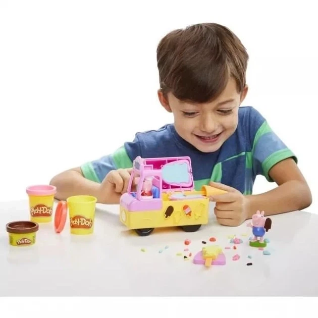 Набор для лепки Свинка Пеппа с мороженым Play-Doh Hasbro (F3597) — Пластилин с фургончиком - Фото 5 Набор для лепки Свинка Пеппа с мороженым Play-Doh Hasbro (F3597) — Пластилин с фургончиком - изображение 5