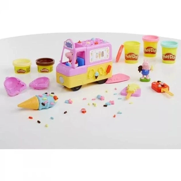 Набор для лепки Свинка Пеппа с мороженым Play-Doh Hasbro (F3597) — Пластилин с фургончиком - Фото 7 Набор для лепки Свинка Пеппа с мороженым Play-Doh Hasbro (F3597) — Пластилин с фургончиком - изображение 7