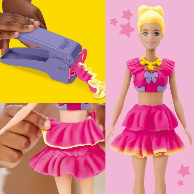 Набор для лепки Барби Рюши и бантики Play-Doh Hasbro (B0DNTSK3S3) — Пластилин с куклой Barbie - Фото 4 Набор для лепки Барби Рюши и бантики Play-Doh Hasbro (B0DNTSK3S3) — Пластилин с куклой Barbie - изображение 4
