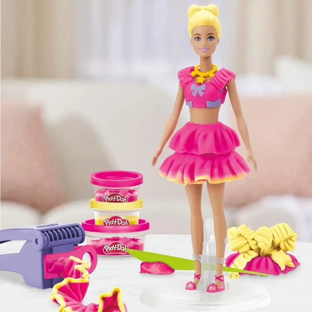 Набор для лепки Барби Рюши и бантики Play-Doh Hasbro (B0DNTSK3S3) — Пластилин с куклой Barbie - Фото 7 Набор для лепки Барби Рюши и бантики Play-Doh Hasbro (B0DNTSK3S3) — Пластилин с куклой Barbie - изображение 7