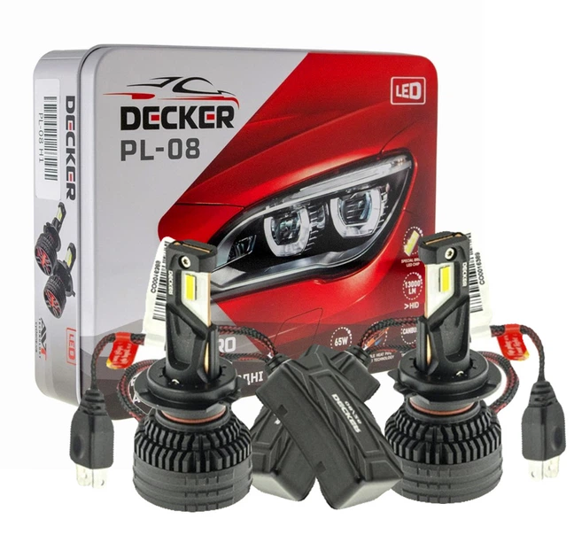 Світлодіодні авто LED лампи Decker PL-08 Цоколь H7 5000K 12V 65W CANBUS 13000Lm у штатні місця! - зображення 2