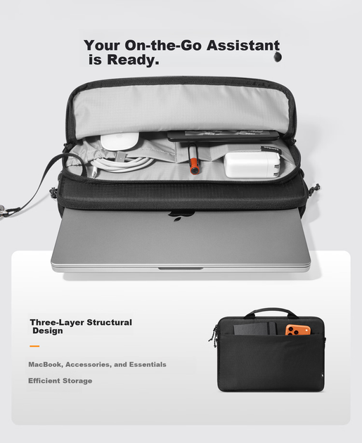 Сумка Tomtoc 13" для MacBook Air M5/Neo A34, легкая, ударозащищенная - Фото 12 Сумка Tomtoc 13" для MacBook Air M5/Neo A34, легкая, ударозащищенная - изображение 12