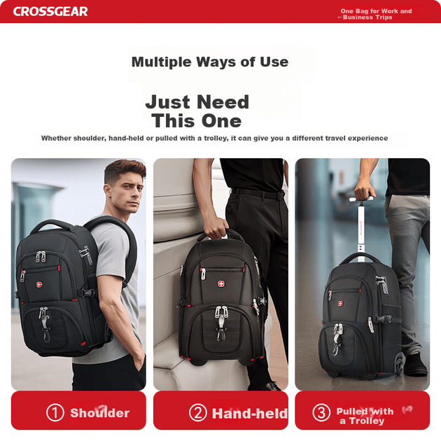 Рюкзак CROSSGEAR на колесиках для ноутбука 17.3" - изображение 6