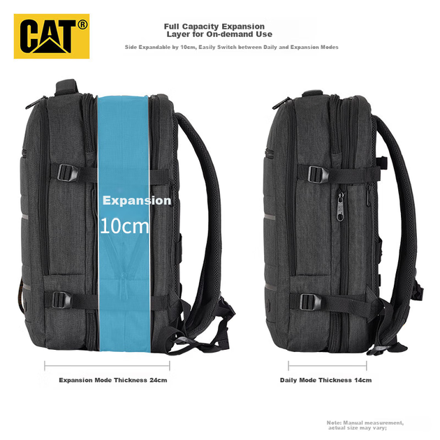Рюкзак CAT для ноутбука 15.6", деловой, расширяемый, черный, 84503 - Фото 7 Рюкзак CAT для ноутбука 15.6", деловой, расширяемый, черный, 84503 - изображение 7