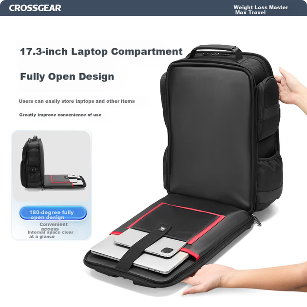Рюкзак CROSSGEAR Cross Medal деловой мужской для ноутбука 17.3" - Фото 4 Рюкзак CROSSGEAR Cross Medal деловой мужской для ноутбука 17.3" - изображение 4