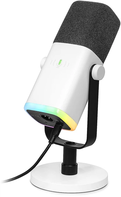 Fifine AM8 White (Dynamic, USB/XLR) – Динамічний мікрофон для професійного запису та стрімінгу ( - Фото 3 Fifine AM8 White (Dynamic, USB/XLR) – Динамічний мікрофон для професійного запису та стрімінгу ( - зображення 3