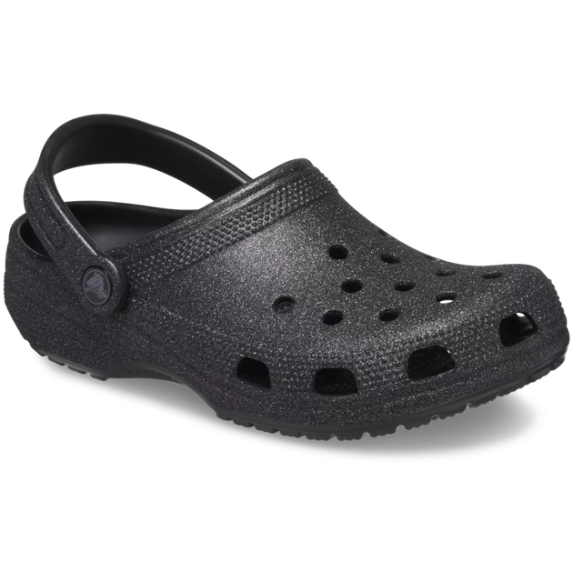Дитячі крокси для дівчинки Crocs Classic Clog Glitter Black (25/26, чорний) - Фото 2 Дитячі крокси для дівчинки Crocs Classic Clog Glitter Black (25/26, чорний) - изображение 2