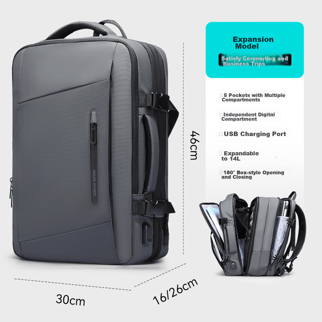 Рюкзак MARK RYDEN MR9299 для ноутбука 17.3" деловой, графитовый - Фото 4 Рюкзак MARK RYDEN MR9299 для ноутбука 17.3" деловой, графитовый - изображение 4