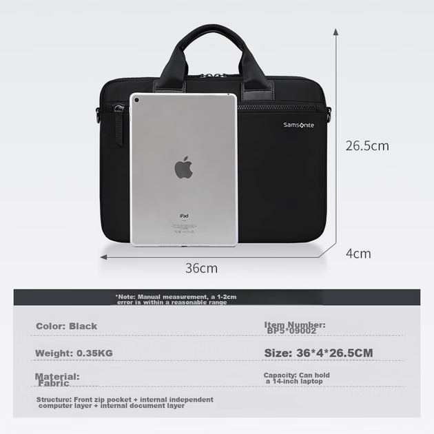 Сумка для ноутбука Samsonite 14", деловая - Фото 5 Сумка для ноутбука Samsonite 14", деловая - изображение 5