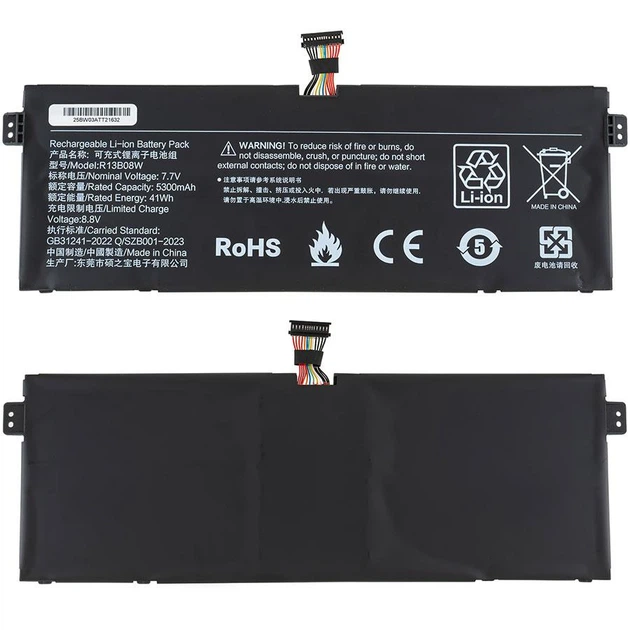 Батарея для ноутбука Xiaomi R13B08W (RedmiBook Air 13) 7.7V 5330mAh 41Wh Чорний - Фото 2 Батарея для ноутбука Xiaomi R13B08W (RedmiBook Air 13) 7.7V 5330mAh 41Wh Чорний - зображення 2