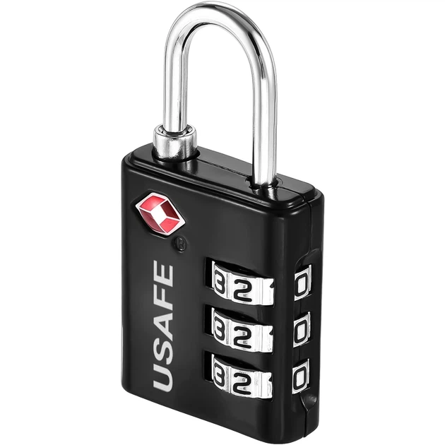 Замок підвісний USafe CP-03-TSA кодовий металевий чорний з TSA доступом - Фото 10 Замок підвісний USafe CP-03-TSA кодовий металевий чорний з TSA доступом - зображення 10