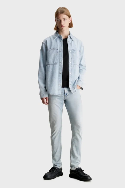 Джинси чоловічі Calvin Klein Jeans Slim Taper блакитні 29/30p - Фото 2 Джинси чоловічі Calvin Klein Jeans Slim Taper блакитні 29/30p - изображение 2