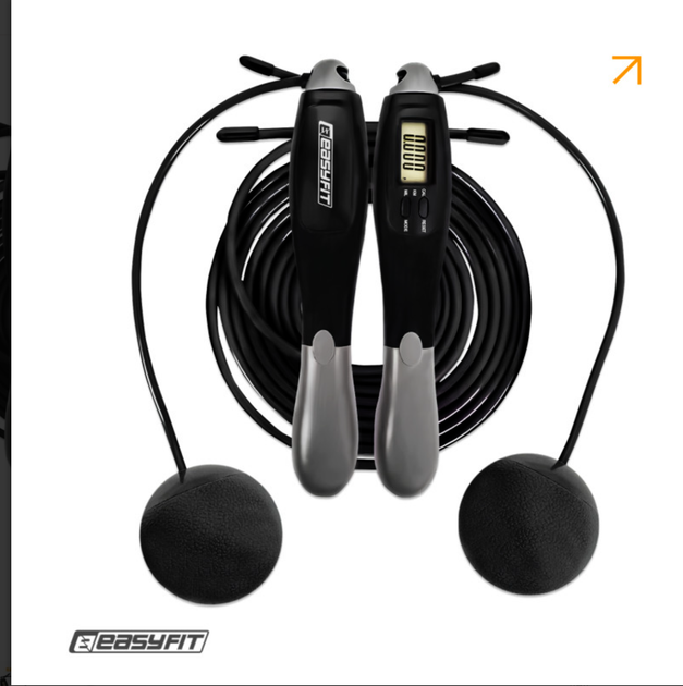 Скакалка со счетчиком EasyFit TwinRope скоростная 2,8м черная-серая (EF-1909-GY) - Фото 1 Скакалка со счетчиком EasyFit TwinRope скоростная 2,8м черная-серая (EF-1909-GY) - изображение 1