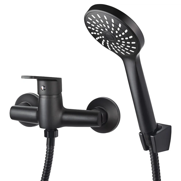 Смеситель для душа AQUATICA s37 Ø35 PVD черный с шлангом 1500 мм - Фото 4 Смеситель для душа AQUATICA s37 Ø35 PVD черный с шлангом 1500 мм - изображение 4