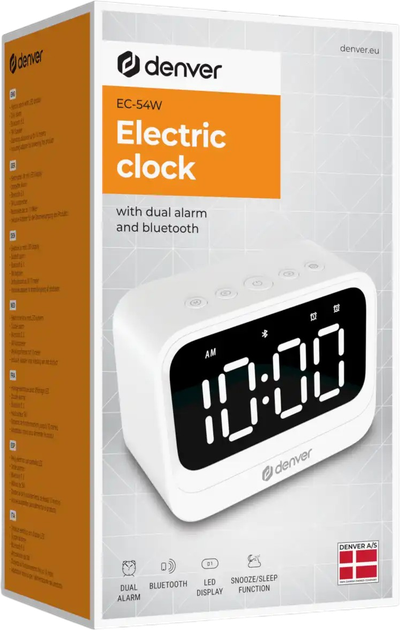 Radiobudzik Denver EC-54W Bluetooth FM White (5706751090288) - obraz 2