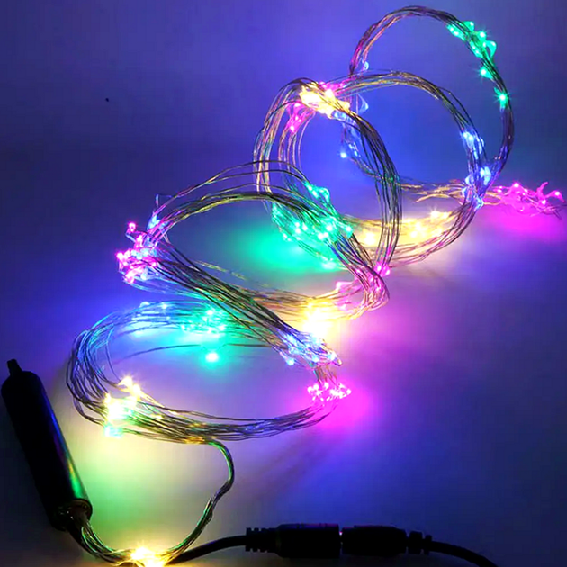 Гирлянда Конский хвост 2,5 м 20 нитей 500 LED RGB для украшения елки от сети - изображение 4