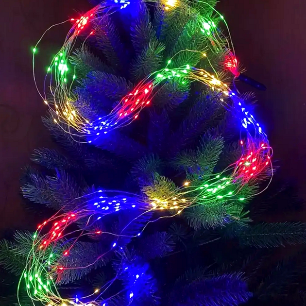 Гирлянда Конский хвост 2,5 м 20 нитей 500 LED RGB для украшения елки от сети - изображение 8