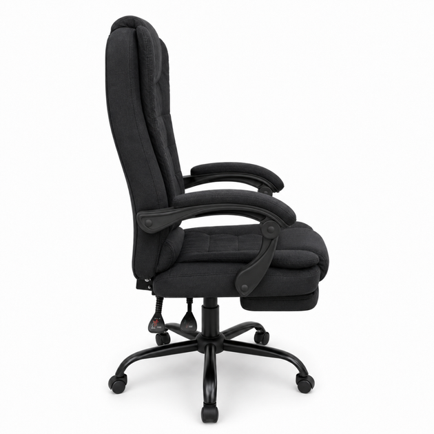 Офісне крісло з тканини Hanert Fabric Black + підставка для ніг - изображение 5