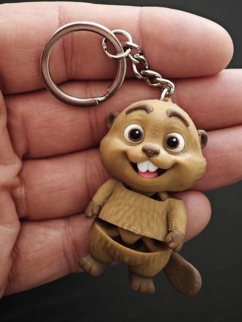 Брелок Бобр Подвижный Hoppers Beaver Mini Flexi Keychain 6 См 3Д Печать - Фото 2 Брелок Бобр Подвижный Hoppers Beaver Mini Flexi Keychain 6 См 3Д Печать - изображение 2