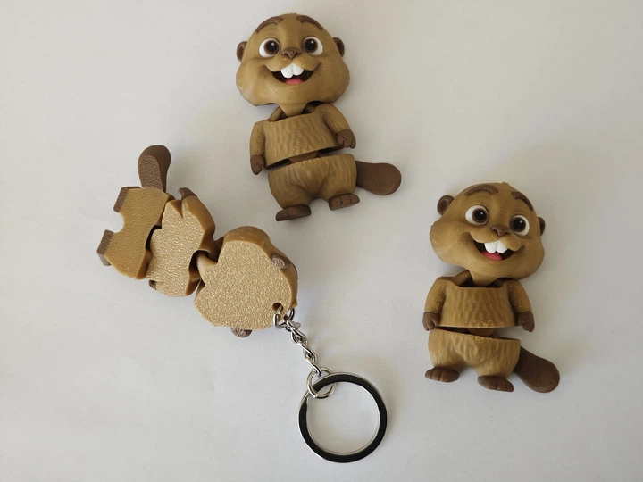 Брелок Бобр Подвижный Hoppers Beaver Mini Flexi Keychain 6 См 3Д Печать - Фото 3 Брелок Бобр Подвижный Hoppers Beaver Mini Flexi Keychain 6 См 3Д Печать - изображение 3