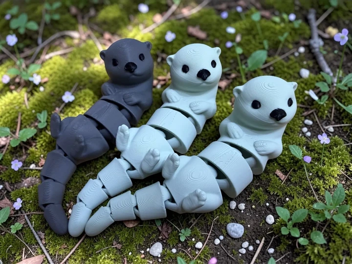 Брелок Выдра Подвижная Articulated Otter Toy Keychain 10 См 3Д Печать - Фото 5 Брелок Выдра Подвижная Articulated Otter Toy Keychain 10 См 3Д Печать - изображение 5