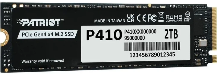 Накопичувач Patriot P410 2TB NVMe PCIe4 M.2 2280 (P410P2TBM28H) - изображение 2