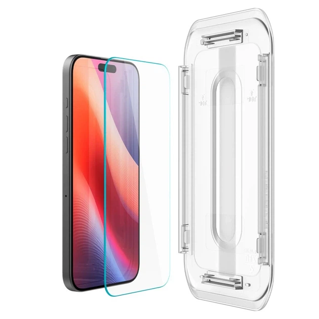 Защитное стекло Spigen GLAS.tR EZ Fit для Apple iPhone 16 Pro / 17 Pro, с монтажной рамкой, 9H - Фото 2 Защитное стекло Spigen GLAS.tR EZ Fit для Apple iPhone 16 Pro / 17 Pro, с монтажной рамкой, 9H - изображение 2