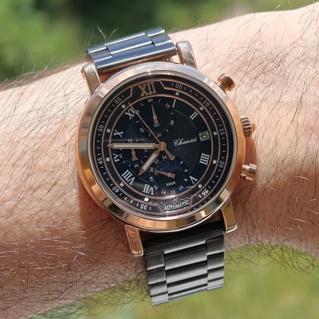 Наручний годинник Chenxi Patek Steel Black, 2 ремінці - изображение 7