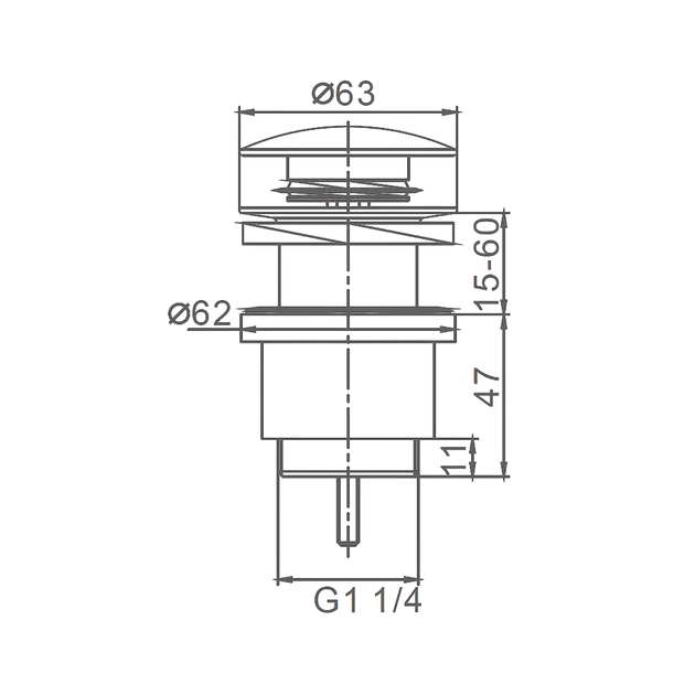 Донный клапан Frap F62-4 1 1/4" для раковины, бронза - изображение 2