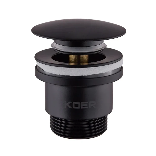 Донный клапан Koer PW-01-05 1 1/4″ для раковины, черный матовый (KR3403) - Фото 1 Донный клапан Koer PW-01-05 1 1/4″ для раковины, черный матовый (KR3403) - изображение 1